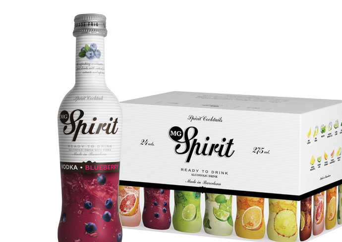 MG Spirit Vodka Blueberry cocktails box of 24 bottles
