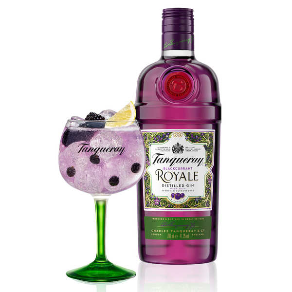 Tanqueray Blackcurrant Royale Gin 0,7L + G&T glass