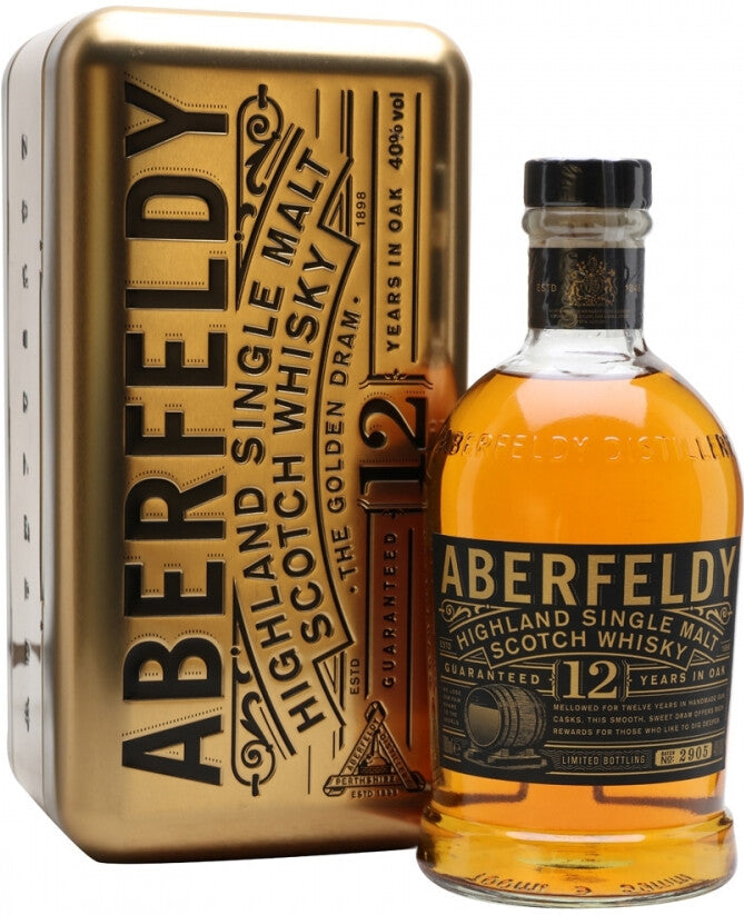 Aberfeldy 12 Year Old with Gold Bar Tin 0.7L